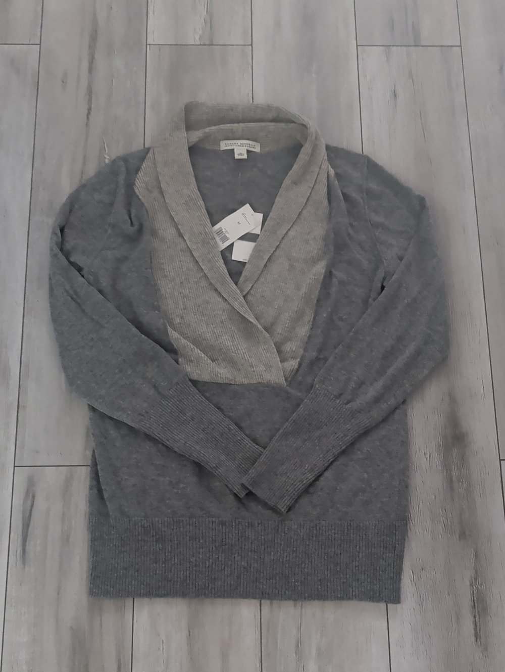 Banana Republic Grey Shawl-Collar Cardigan Sweater